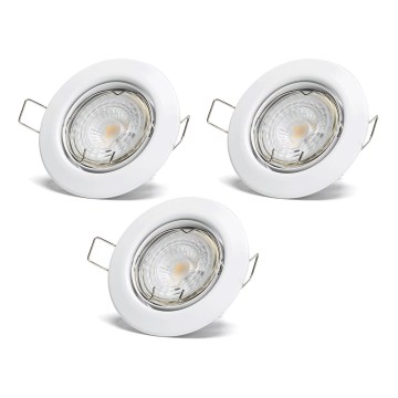 Aigostar - 3er-Set LED-Einbauleuchten 1x GU10 / 4,5 W / 230 V / 3000 K, weiß