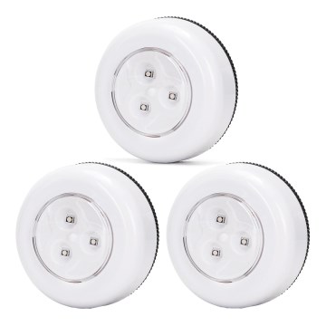 Aigostar - 3er-Set tragbare RGB-LED-Nachtlichter, LED/3xAAA + Fernbedienung