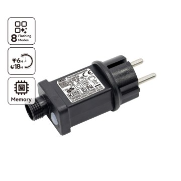 Aigostar - Adaptateur d'alimentation extérieur 9 W/31 V/8 fonctions IP44 noir