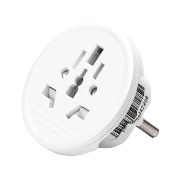 Aigostar - Adaptateur de voyage pour l'UE, blanc
