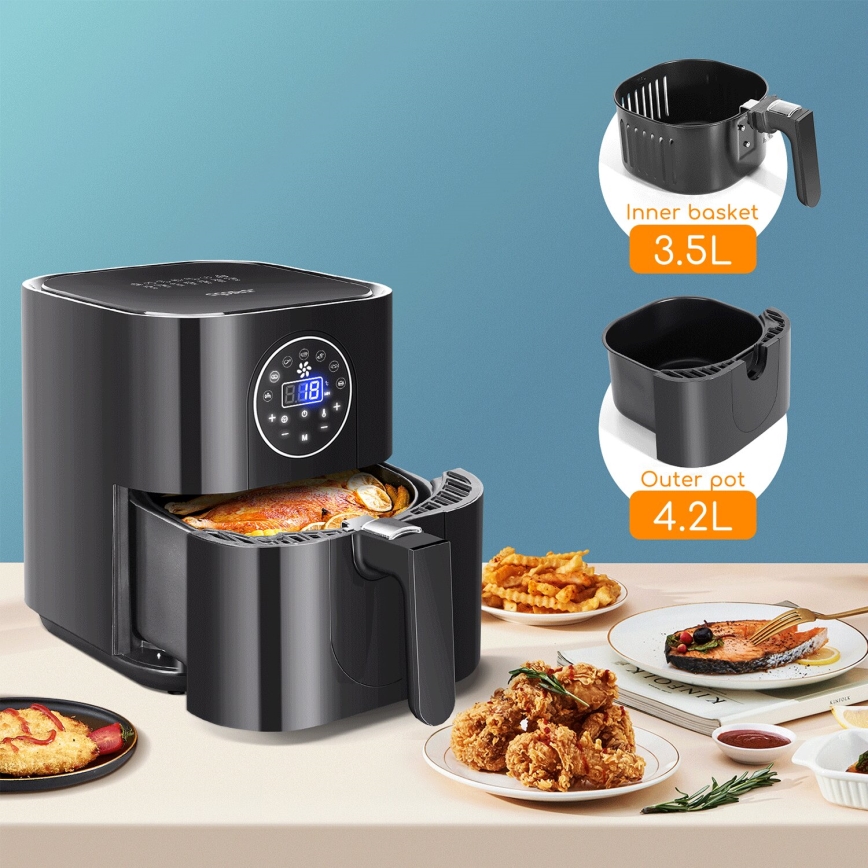 Aigostar - Airfryer 1500W/230V 3,5l noir
