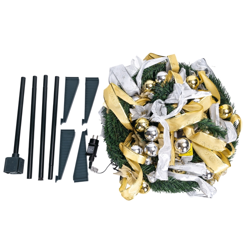 Aigostar - Albero di Natale LED da esterno 150 LED 1,8 m IP44 bianco/oro bianco freddo