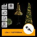 Aigostar - Albero di Natale LED da esterno 150xLED 1,8m IP44 verde, bianco caldo