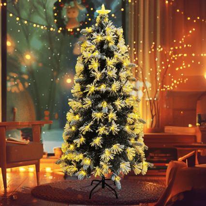 Aigostar - Albero di Natale LED per esterni 205 LED/8 funzioni 1,8 m IP44 bianco caldo