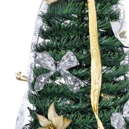 Aigostar - Albero di Natale LED da esterno 80 LED 1,2 m IP44 bianco/oro luce calda
