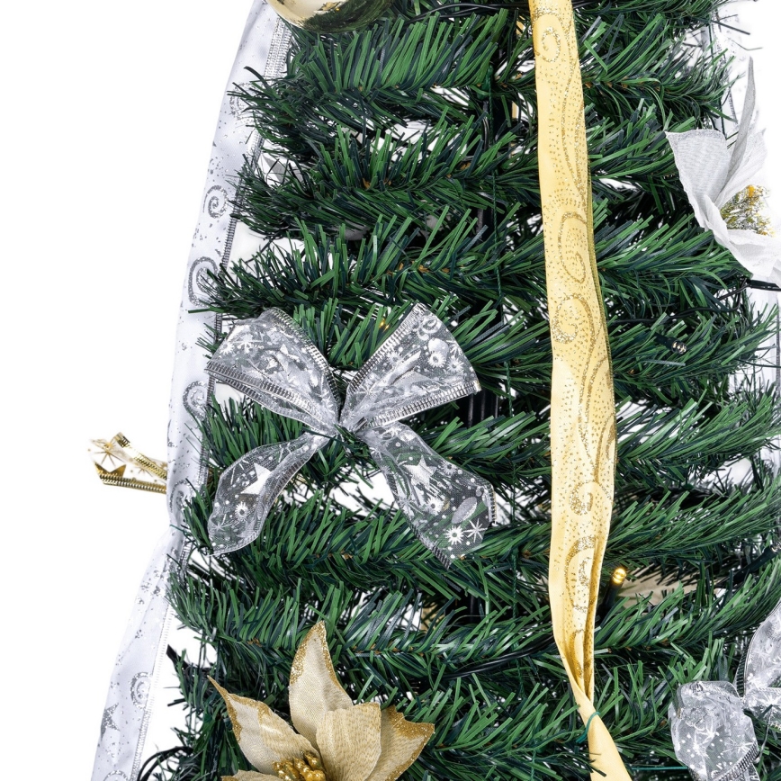 Aigostar - Albero di Natale LED da esterno 80 LED 1,2 m IP44 bianco/oro luce calda
