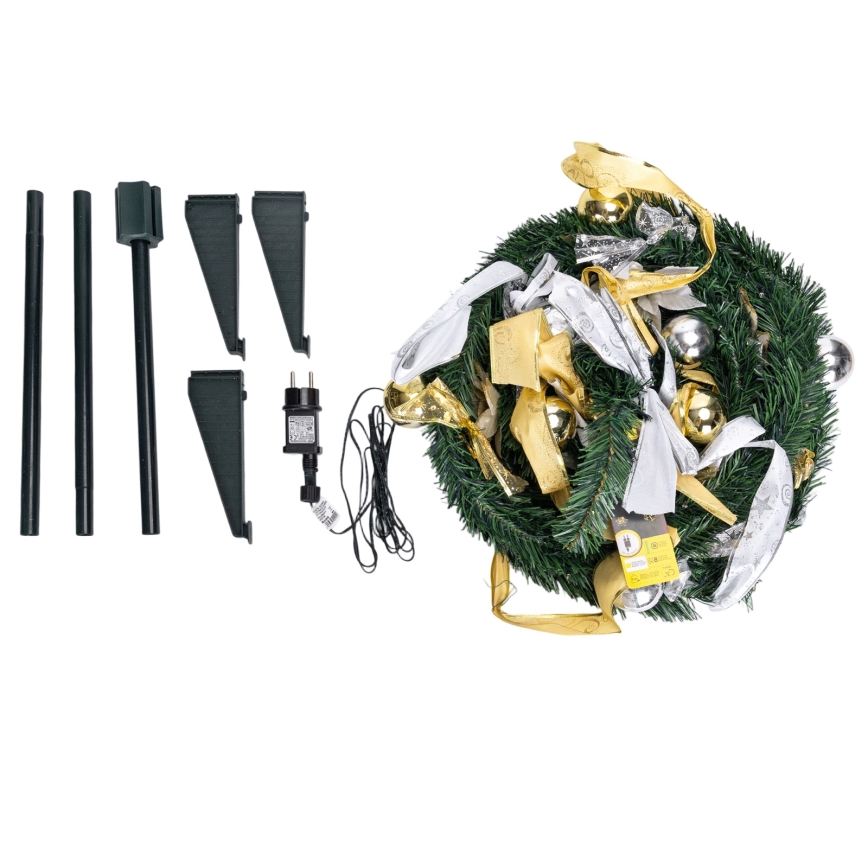 Aigostar - Albero di Natale LED da esterno 80 LED 1,2 m IP44 bianco/oro luce calda