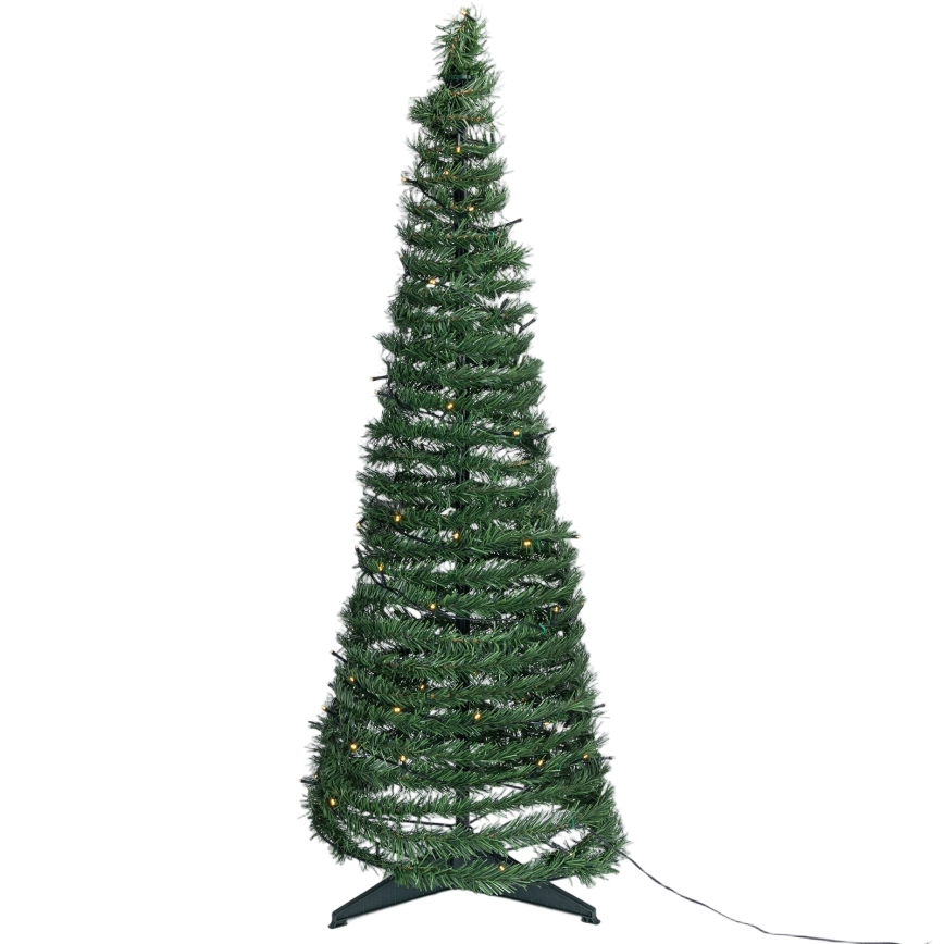 Aigostar - LED Albero di Natale da esterno 80 LED 1,2 m IP44 verde, bianco caldo