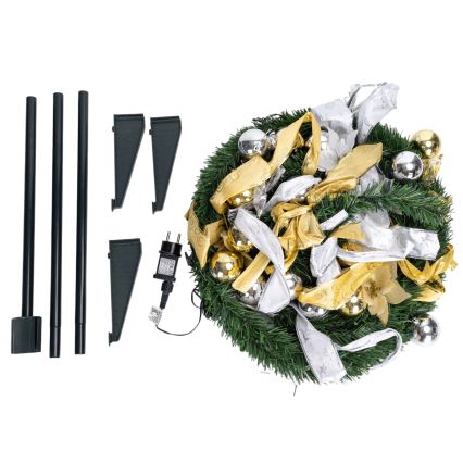 Aigostar - Albero di Natale da esterno a LED 100xLED 1,5m IP44 bianco/oro luce bianca calda