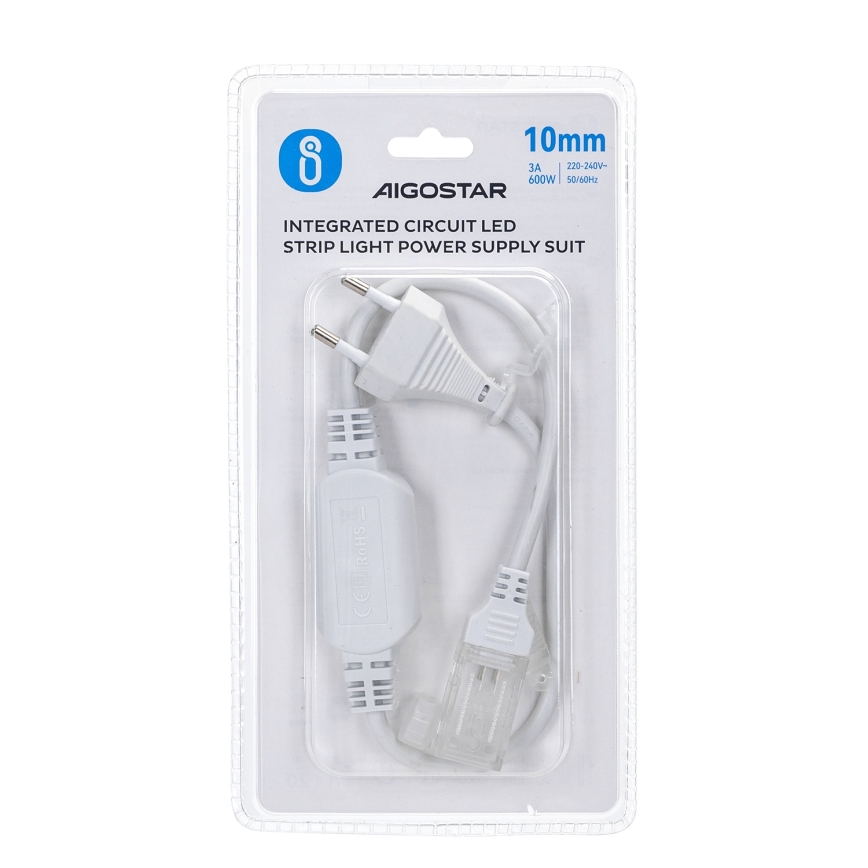 Aigostar - Alimentation 600 W/230 V pour rubans LED 10 mm, blanche