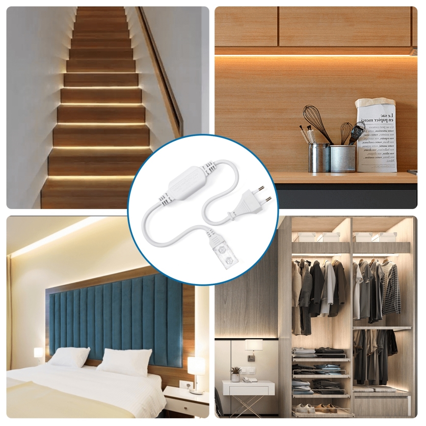 Aigostar - Alimentatore per strisce LED 10 mm, 600W/230V, bianco