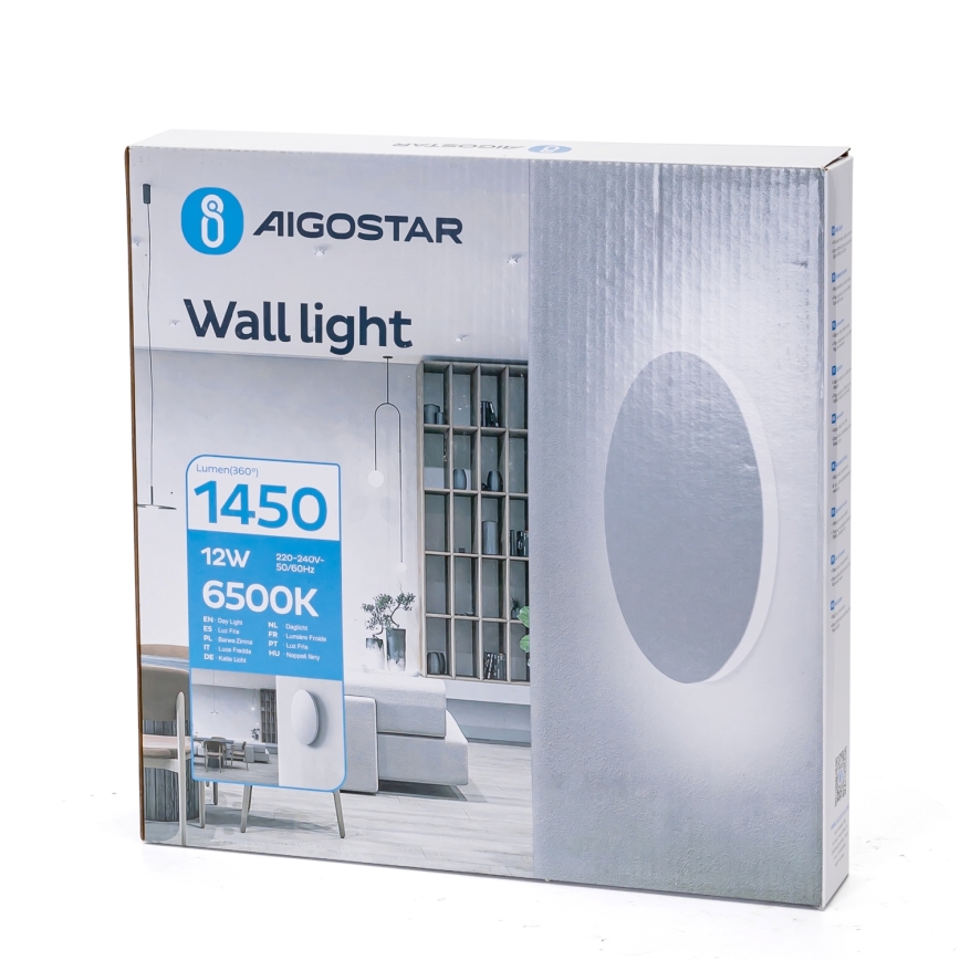 Aigostar - Applique a LED/12W/230V 6500K 25 cm bianca