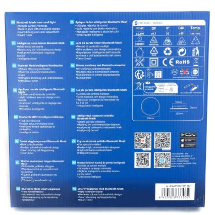 Aigostar - Applique a LED dimmerabile MESH Smart LED/12W/230V 2700-6500K nero
