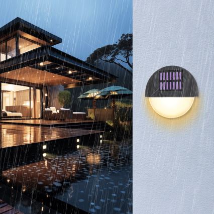 Aigostar - Applique a LED solare LED/1W/1,2V nero 2700K IP44
