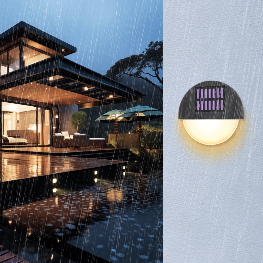 Aigostar - Applique a LED solare LED/1W/1,2V nero 2700K IP44