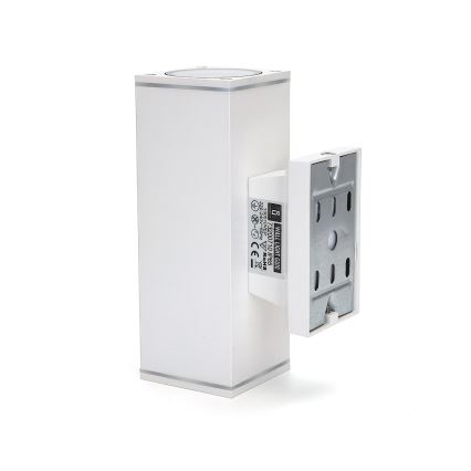 Aigostar - Applique da esterno 2xGU10/230V bianco IP65 quadrato