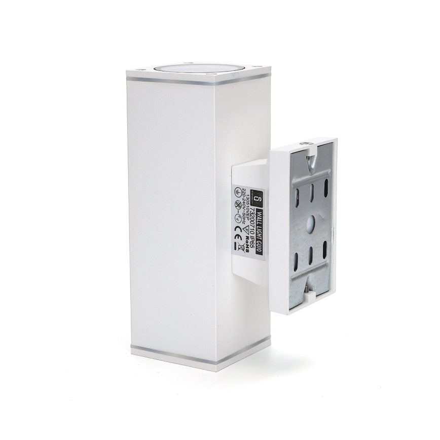 Aigostar - Applique da esterno 2xGU10/230V bianco IP65 quadrato