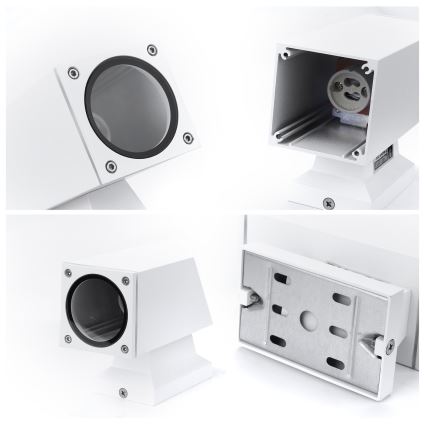 Aigostar - Applique da esterno 2xGU10/230V bianco IP65 quadrato