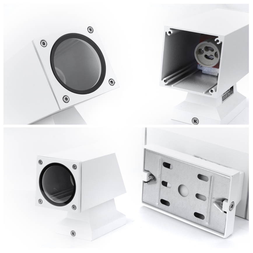 Aigostar - Applique da esterno 2xGU10/230V bianco IP65 quadrato