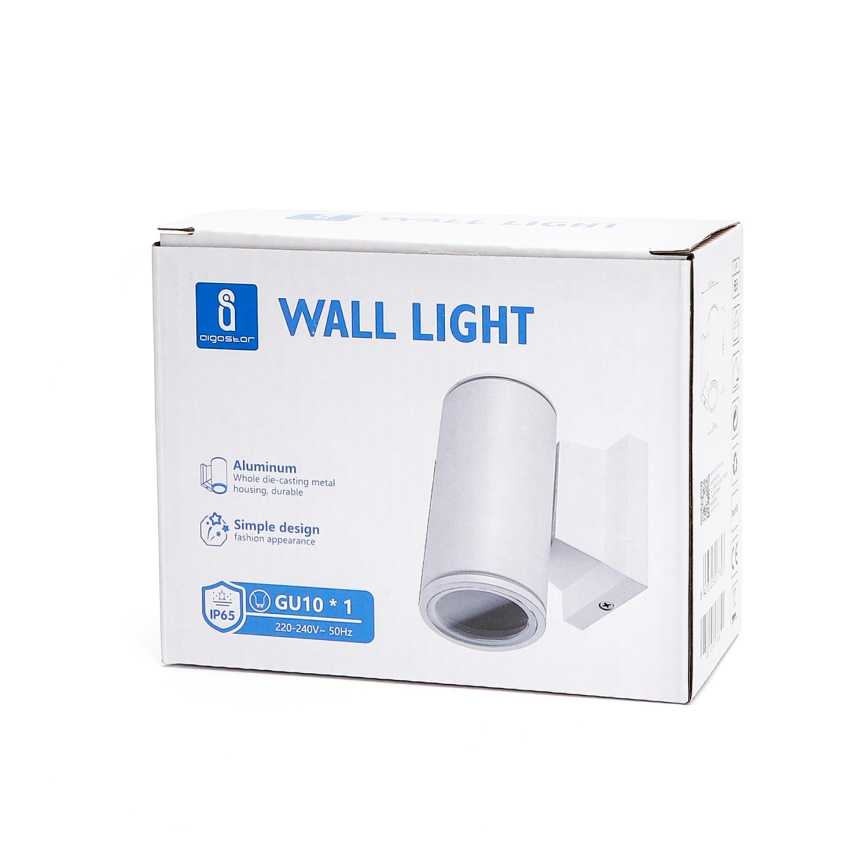 Aigostar - Applique murale extérieure 1xGU10/230V blanc IP65 arrondi