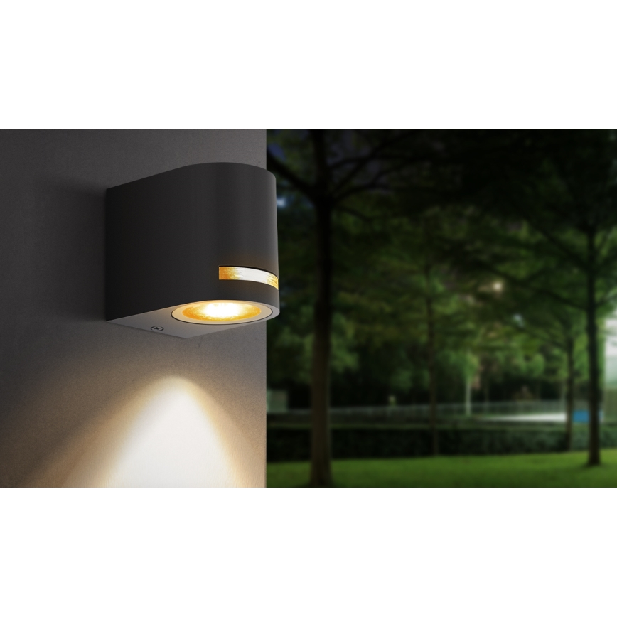 Aigostar - Applique murale extérieure 1xGU10/35W/230V noir IP54