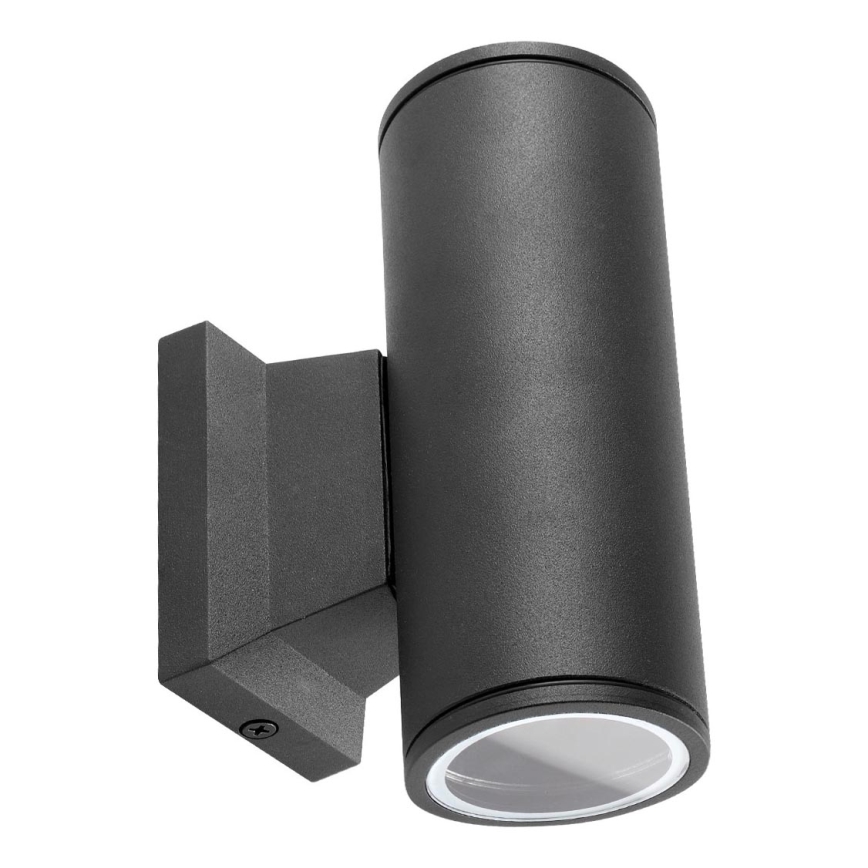 Aigostar - Applique murale extérieure 2xGU10/230V noir IP65 arrondi