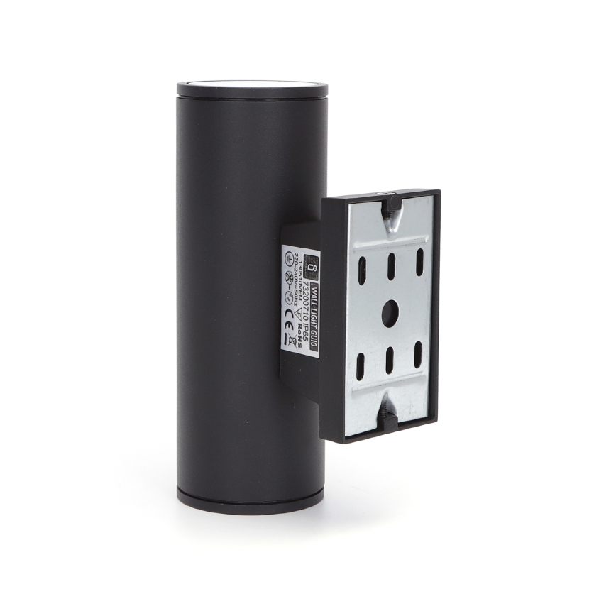 Aigostar - Applique murale extérieure 2xGU10/230V noir IP65 arrondi