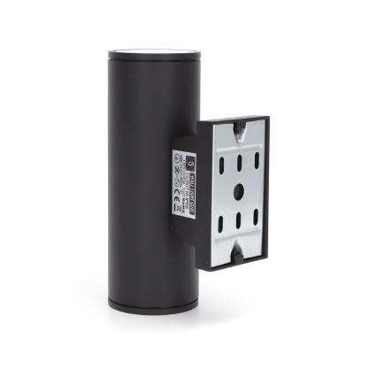 Aigostar - Applique murale extérieure ronde 2xGU10/35W/230V noire IP65