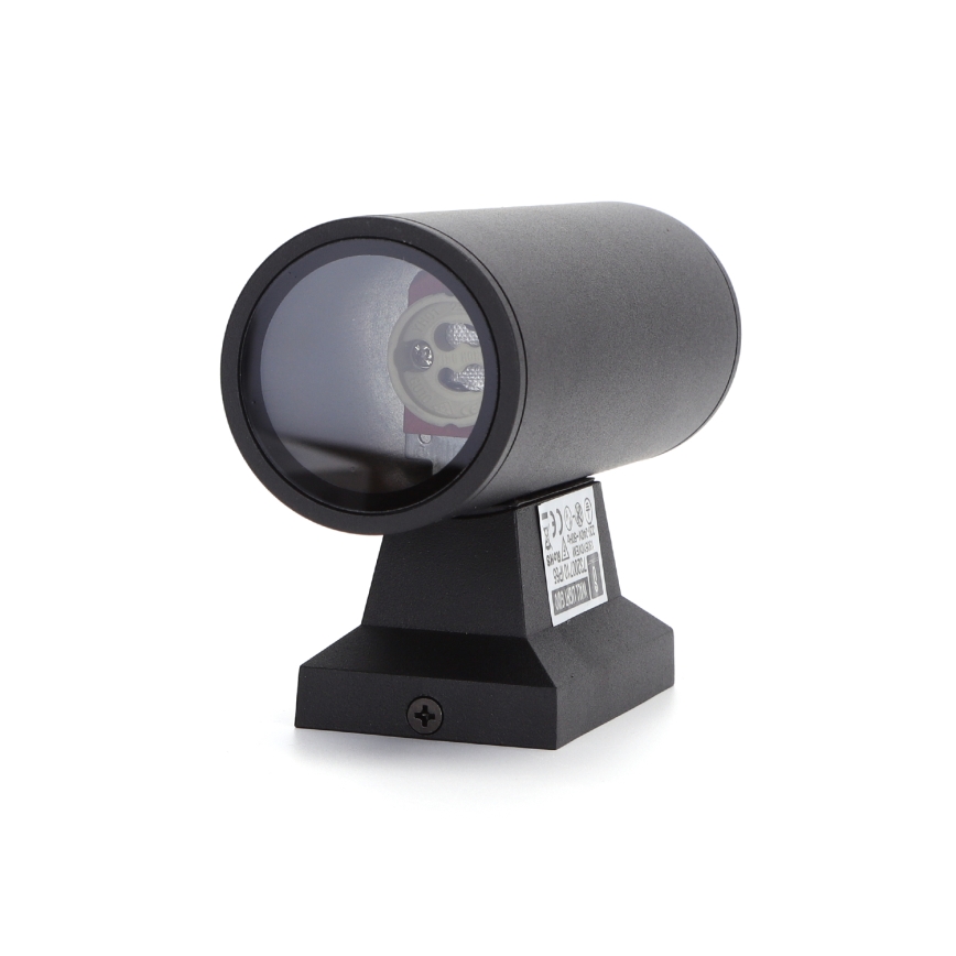 Aigostar - Applique murale extérieure ronde 2xGU10/35W/230V noire IP65