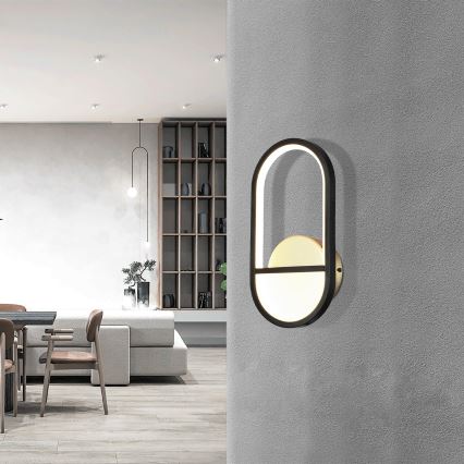 Aigostar - Applique murale LED/13,5W/230V 6500K noir/doré