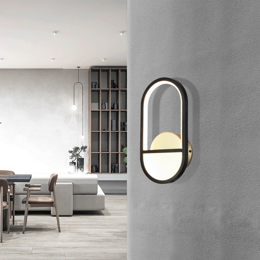 Aigostar - Applique murale LED/13,5W/230V 6500K noir/doré