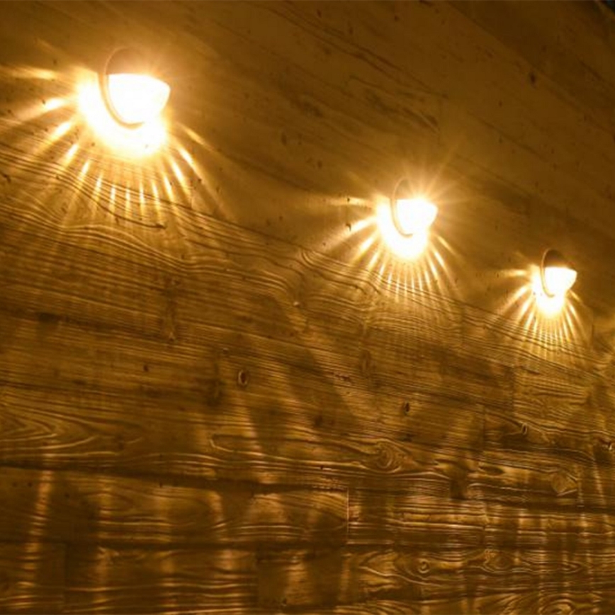 Aigostar - Applique murale solaire LED/2W/1,2V noir 300 mAh 2700K IP44