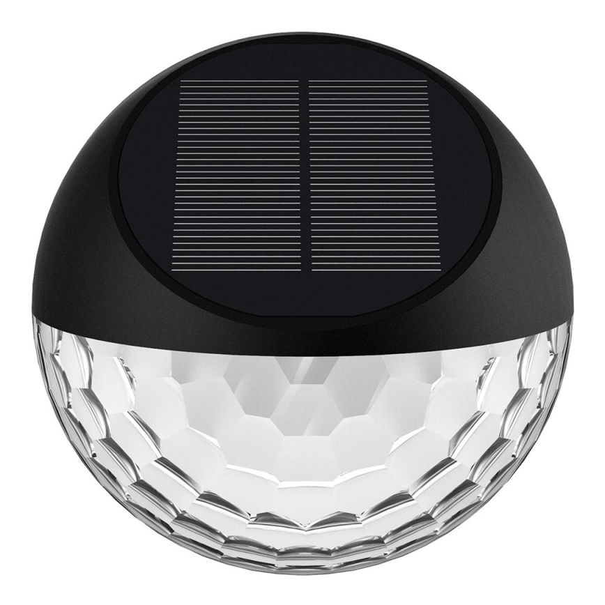Aigostar - Applique murale solaire LED/2W/1,2V noir 300 mAh 2700K IP44