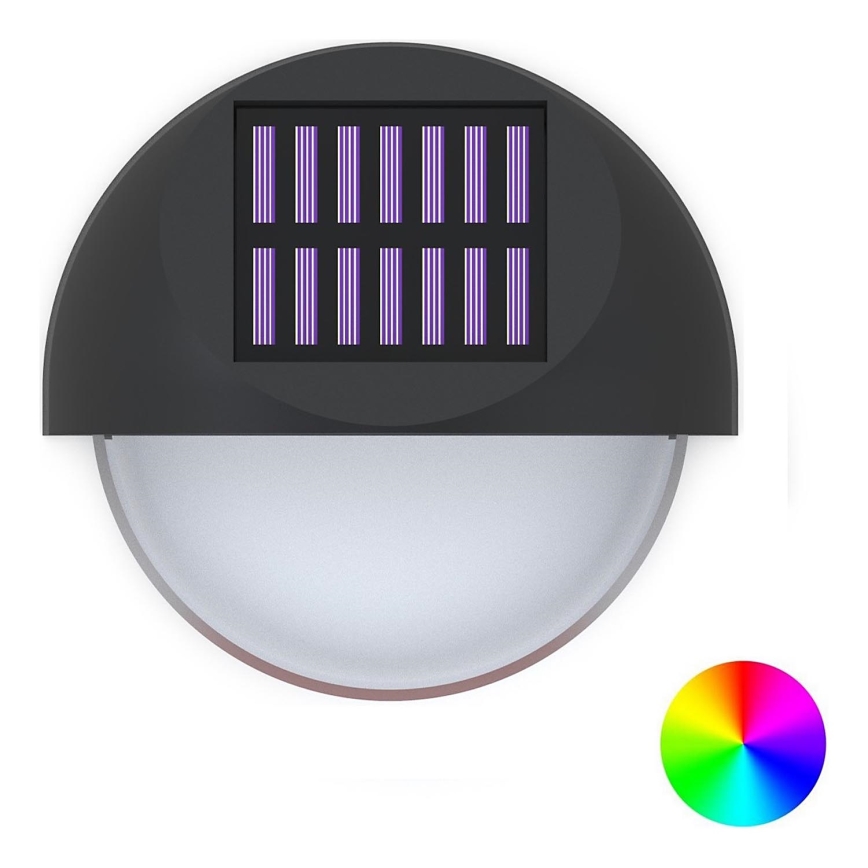 Aigostar - Applique murale solaire RGB LED/1W/1,2V noir IP44 200 mAh