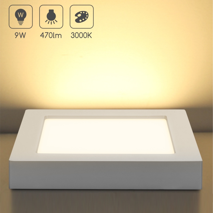 Aigostar - Aufgesetzte LED-Deckenleuchte LED/9W/230V 3000K 12,2x12,2 cm weiß
