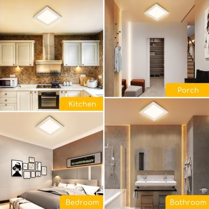 Aigostar - Aufgesetzte LED-Deckenleuchte LED/9W/230V 3000K 12,2x12,2 cm weiß