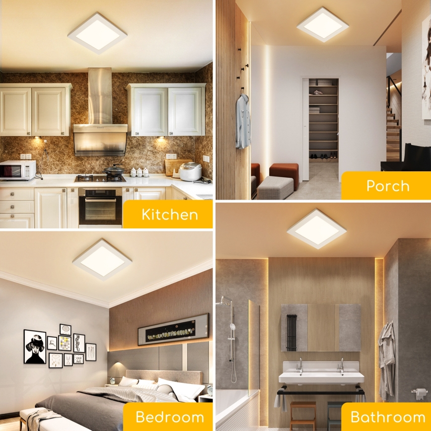 Aigostar - Aufgesetzte LED-Deckenleuchte LED/9W/230V 3000K 12,2x12,2 cm weiß
