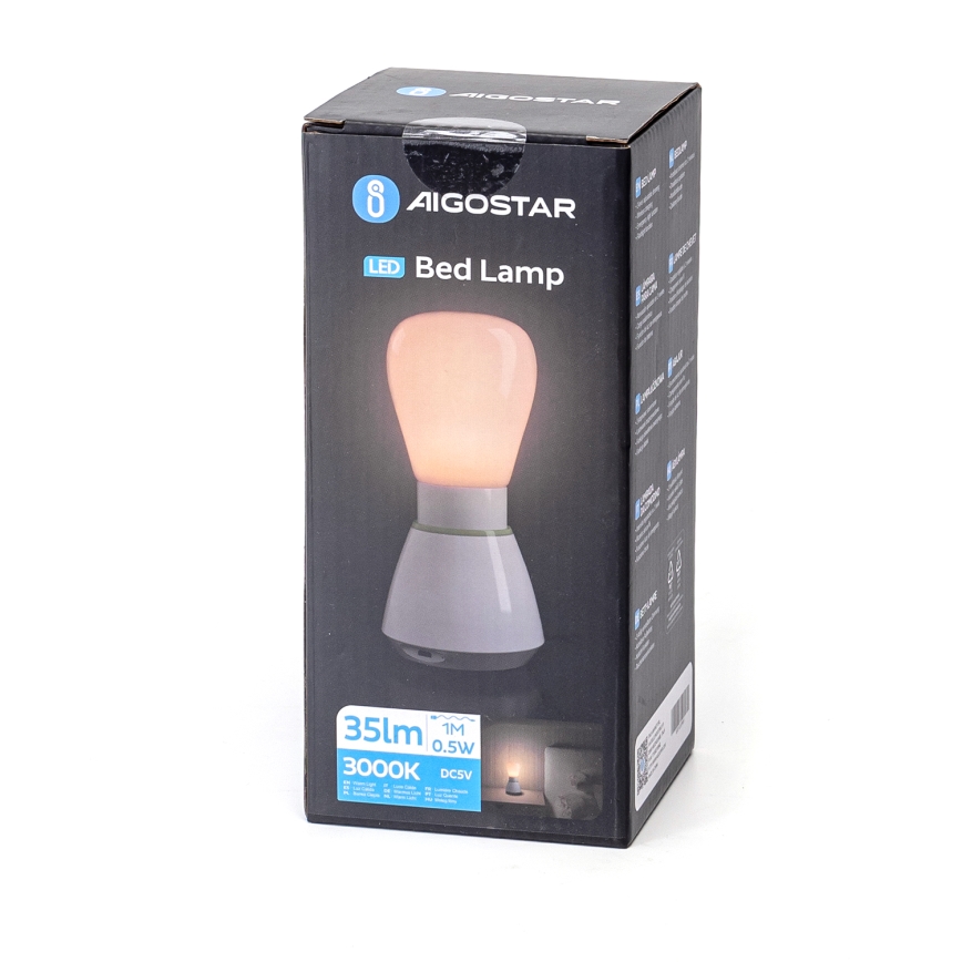 Aigostar - Aufladbares LED-Nachtlicht LED/0,5W/5V 3000K 650mAh