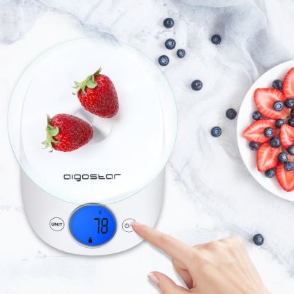 Aigostar - Bilancia da cucina 2xCR2032 bianco