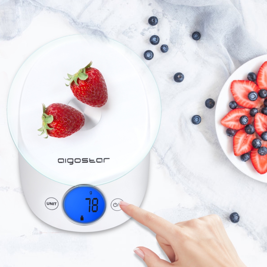Aigostar - Bilancia da cucina 2xCR2032 bianco