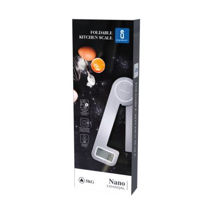 Aigostar - Bilancia da cucina pieghevole 5kg cromo opaco