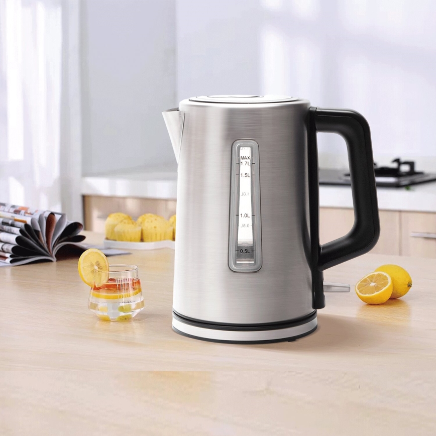 Aigostar - Bollitore 1,7l 2200W/230V cromo opaco