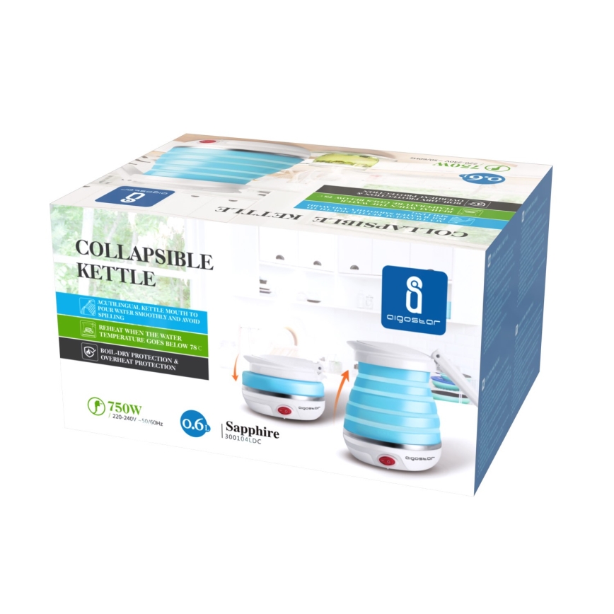 Aigostar - Bouilloire de voyage 600ml 1000W/230V