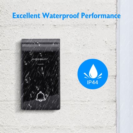 Aigostar - Campanello con presa wireless 230V IP44 bianco/nero
