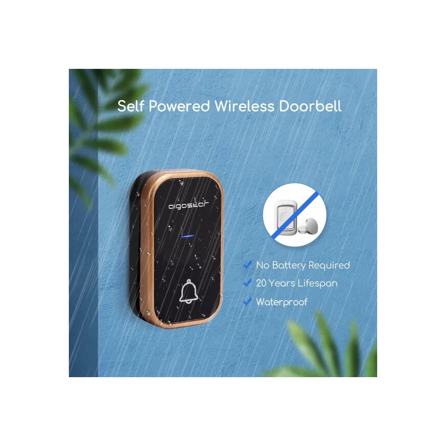 Aigostar - Campanello con presa wireless 230V nero