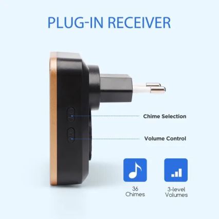 Aigostar - Campanello con presa wireless 230V nero