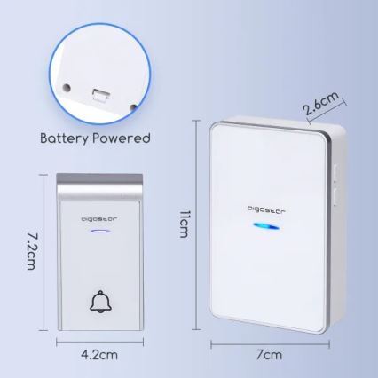 Aigostar - Campanello wireless 3xAA IP44 bianco/argento