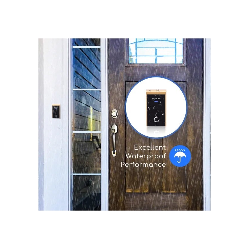 Aigostar - Campanello Wireless 3xAA IP44 nero/rame