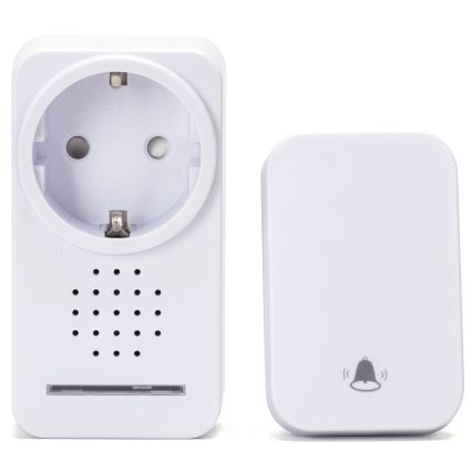Aigostar - Campanello wireless con spina integrata 1Z 230V IPX4 bianco