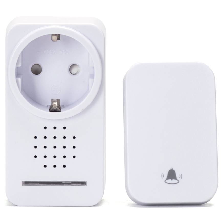 Aigostar - Campanello wireless con spina integrata 1Z 230V IPX4 bianco